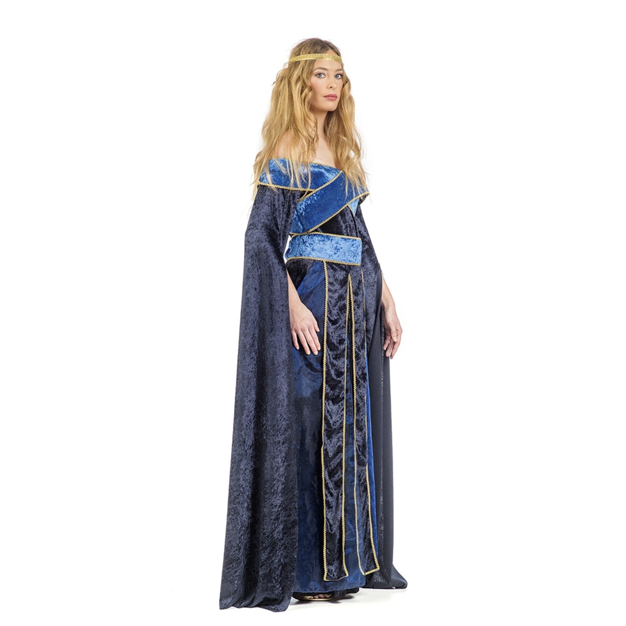 Op deze afbeelding zie je een Kostuums, van het merk Limit. Blauw Middeleeuwse Hertogin Henrike Von Handrup Vrouw Kostuum