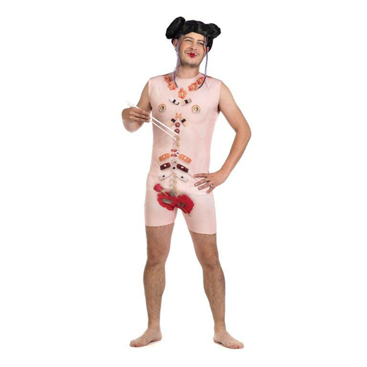 Op deze afbeelding zie je een Kostuums, van het merk Limit. Lekker Japans Sushi Buffet Man Kostuum