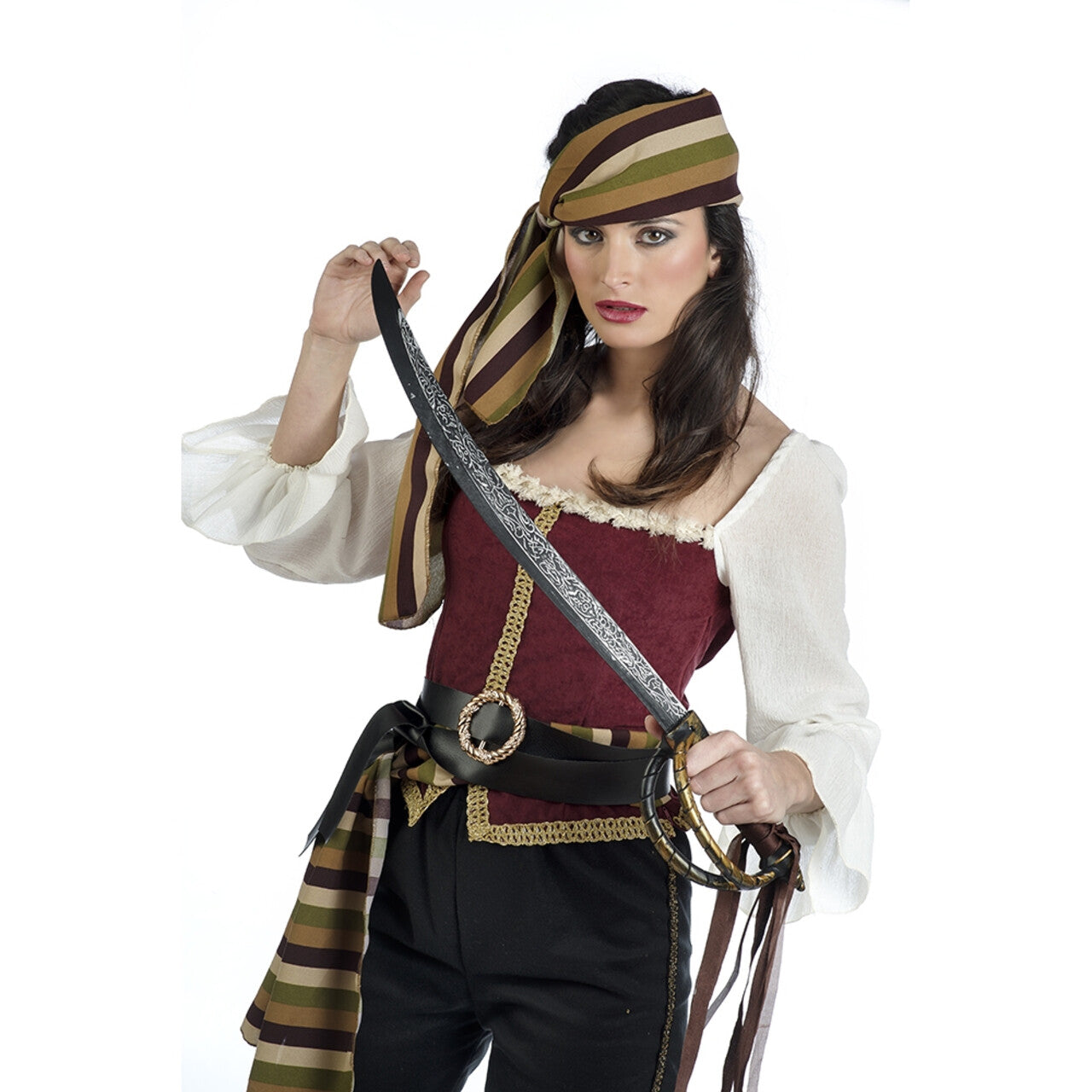 Op deze afbeelding zie je een Kostuums, van het merk Limit. Barbara Bandana Barbaarse Kaper Piraat Vrouw Kostuum