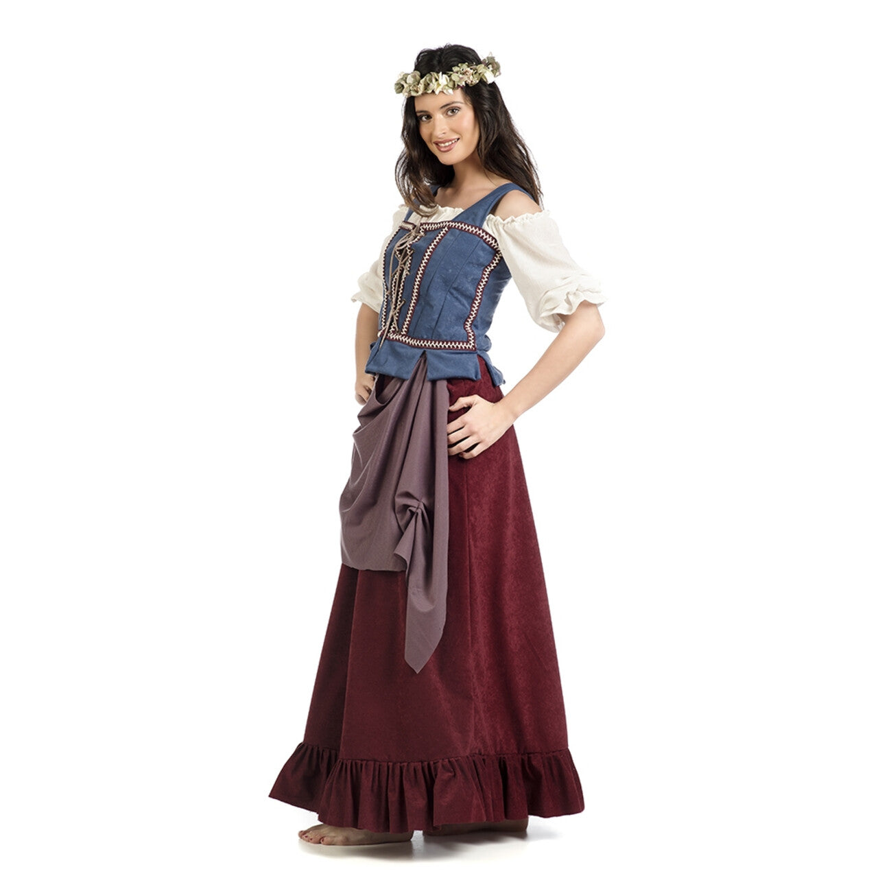 Op deze afbeelding zie je een Kostuums, van het merk Limit. Herberg Het Hoekje Herbergier Hilda Vrouw Kostuum