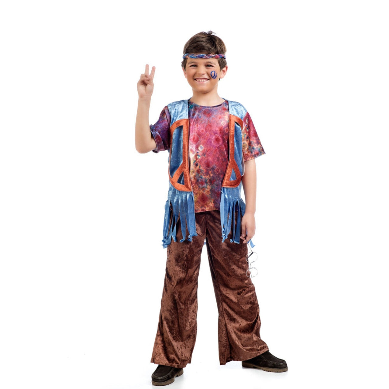 Op deze afbeelding zie je een Kostuums, van het merk Limit. Freddie Frisco Jaren 60 Hippie Jongen Kostuum