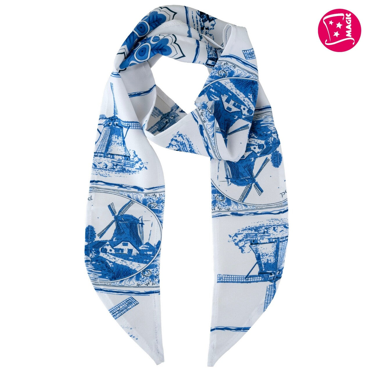 Op deze afbeelding zie je een Accessoires, van het merk Magic By Freddy's. Satijnen Sjaaltjes Delft Blauw 6 Stuks