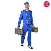 Op deze afbeelding zie je een Kostuums, van het merk Magic By Freddy's. Lift Boy Hotel Bluesky Man Kostuum