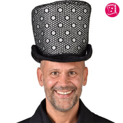 Op deze afbeelding zie je een Accessoires, van het merk Magic By Freddy's. Hoe Glitter Hoed Zilver Showmaster