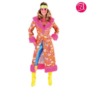 Op deze afbeelding zie je een Kostuums, van het merk Magic By Freddy's. Hippe Hippie Jas Patricia Paisley Vrouw Kostuum