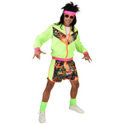Op deze afbeelding zie je een Kostuums, van het merk Magic By Freddy's. Eighties Neon Sportbinkie Jumping Jack Man Kostuum