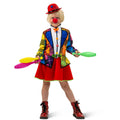 Vrolijke Regenboog Clown Catootje Meisje Kostuum