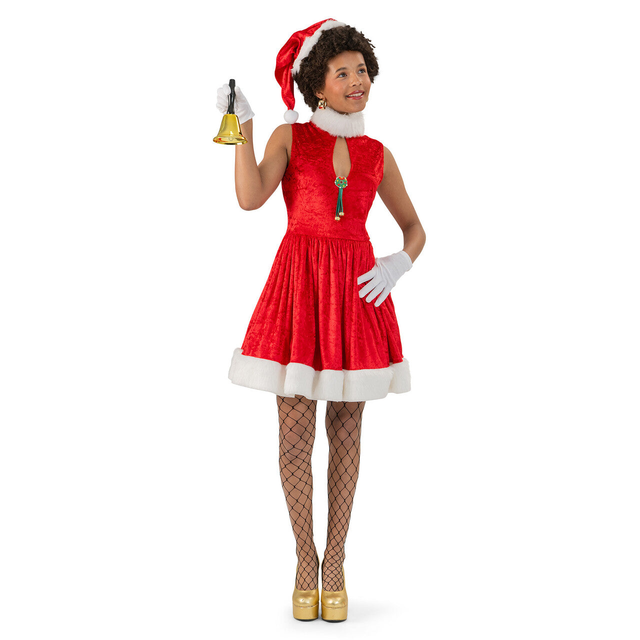 Op deze afbeelding zie je een Kostuums, van het merk Magic By Freddy's. Santas Favorite Girl Vrouw Kostuum