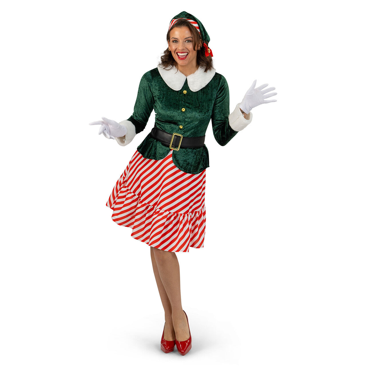 Op deze afbeelding zie je een Kostuums, van het merk Magic By Freddy's. Santas Favoriete Kerst Elf Vrouw Kostuum