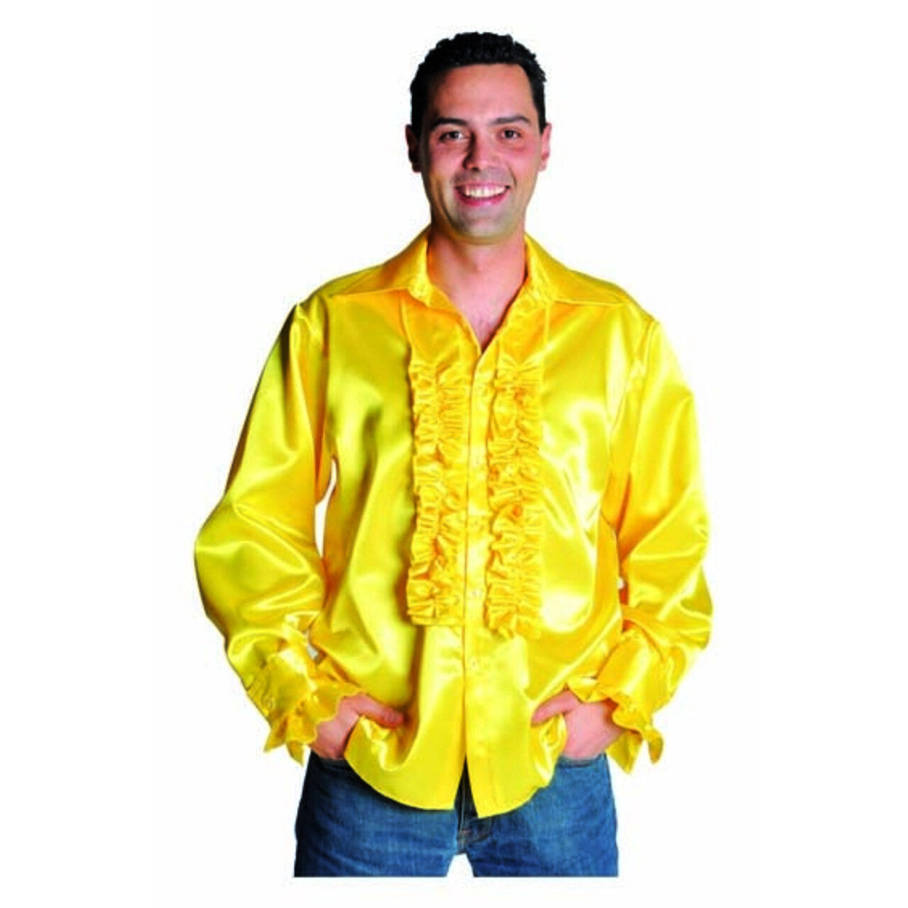 Op deze afbeelding zie je een Kostuums, van het merk Magic By Freddy's. Dance All Night Ruches Blouse Geel Man