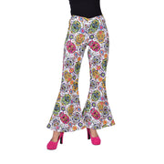 Op deze afbeelding zie je een Kostuums, van het merk Magic By Freddy's. Day Of The Dead Hippie Doodshoofden Broek Vrouw