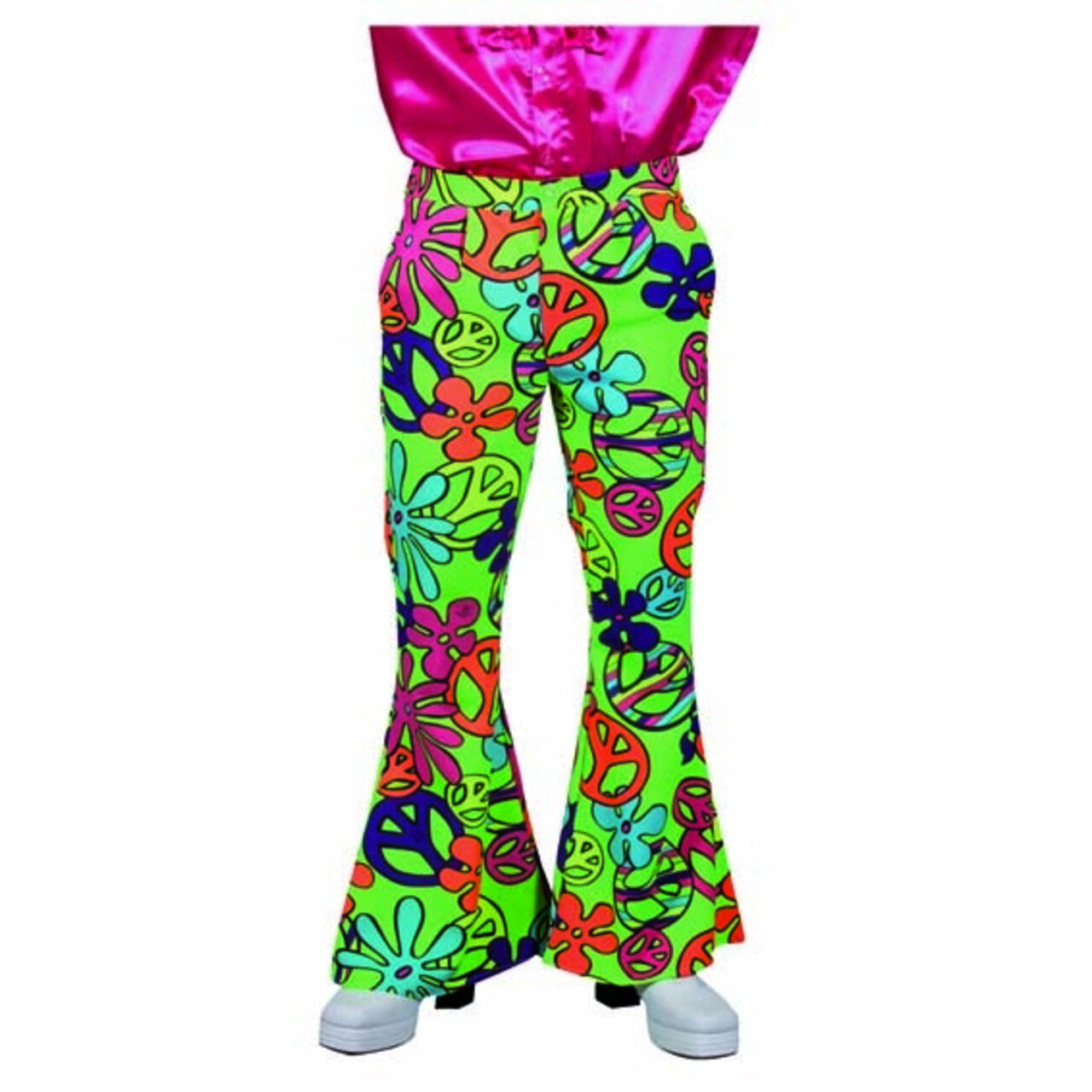 Op deze afbeelding zie je een Kostuums, van het merk Magic By Freddy's. Gifgroene Flower Power Broek Man
