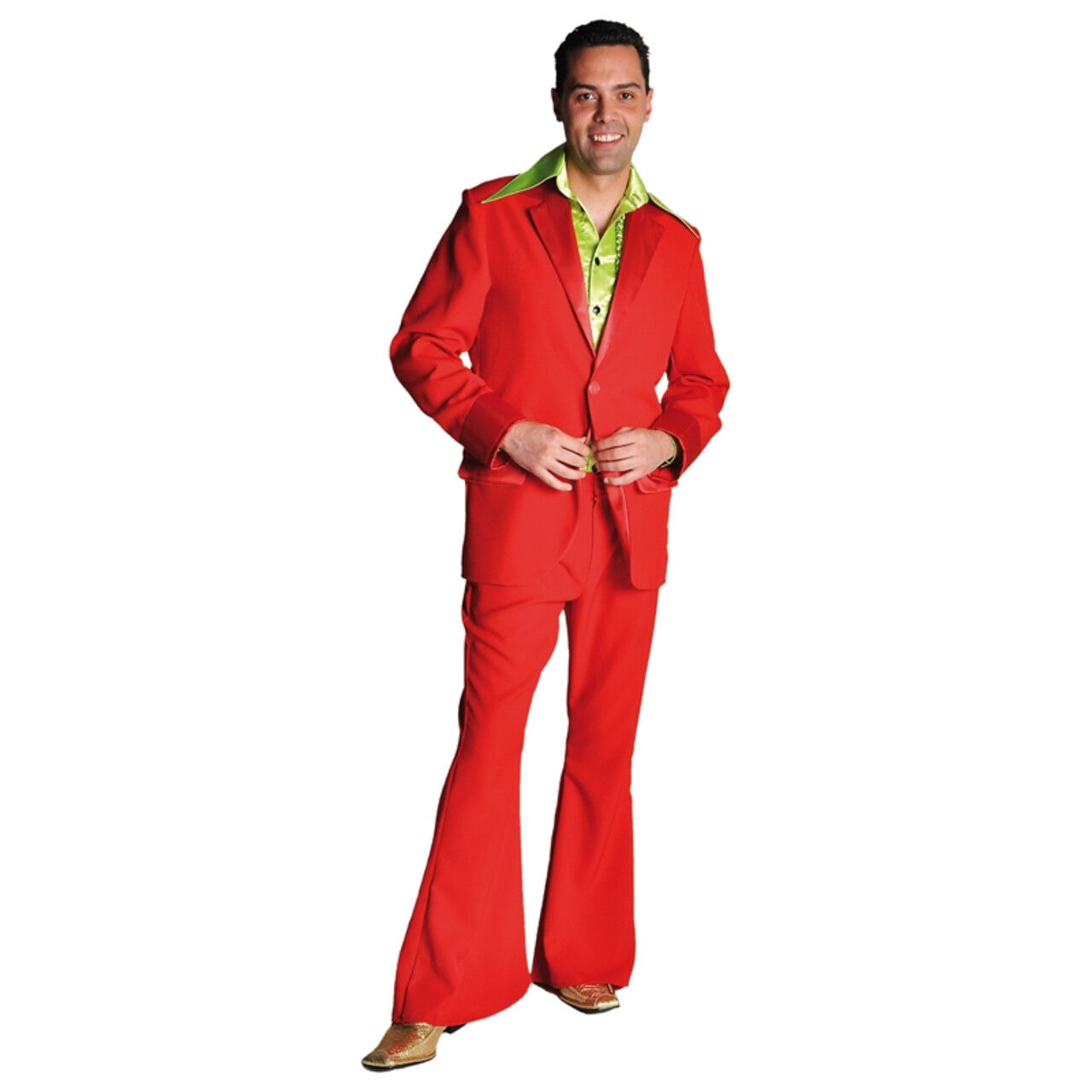 Op deze afbeelding zie je een Kostuums, van het merk Magic By Freddy's. Rood Saturday Night Boogie Night Man Kostuum