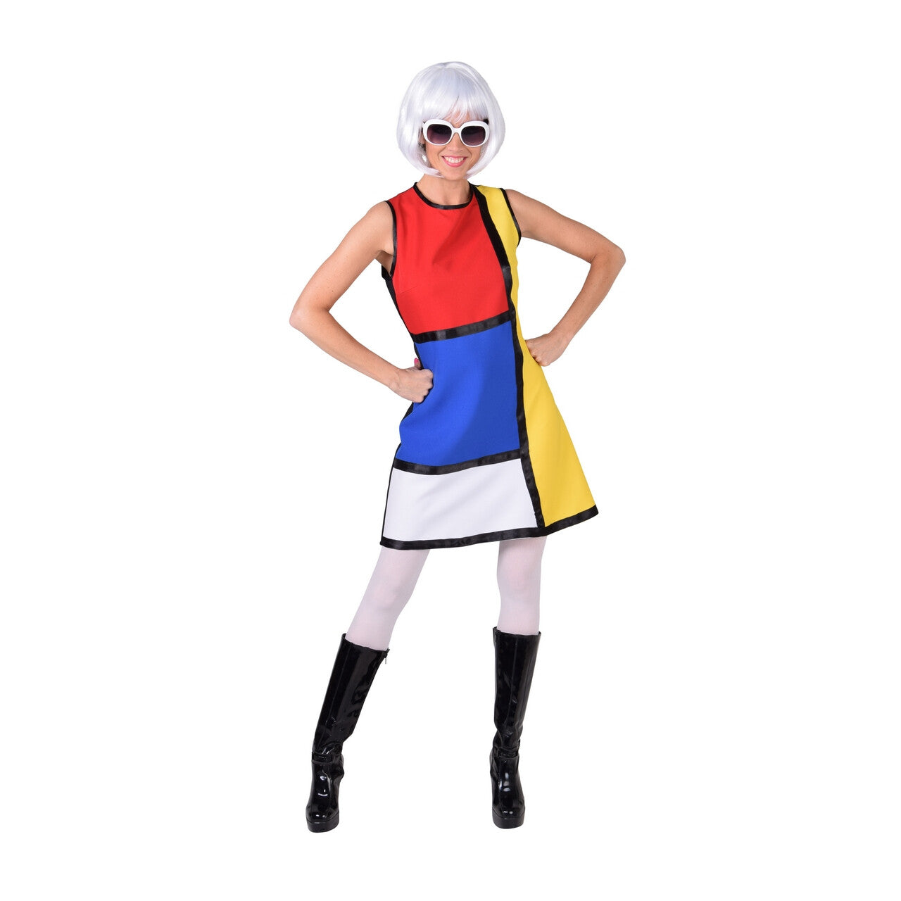 Op deze afbeelding zie je een Kostuums, van het merk Magic By Freddy's. Jaren 60 Pop Art Mondriaan Vrouw Kostuum
