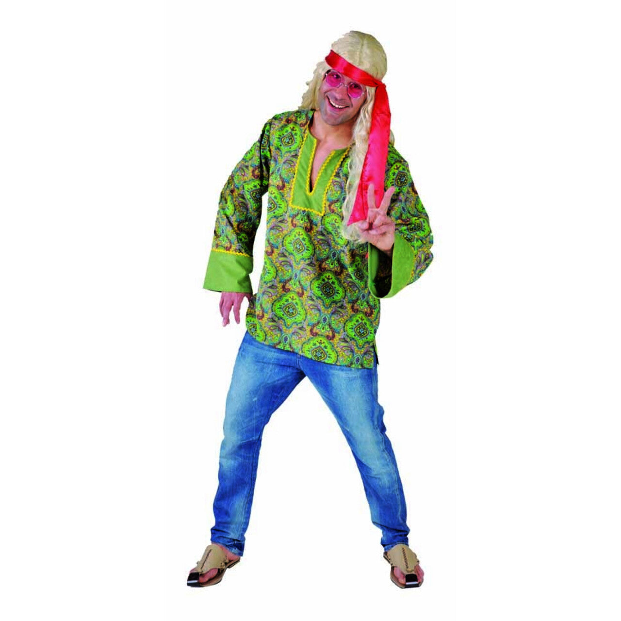 Op deze afbeelding zie je een Kostuums, van het merk Magic By Freddy's. Summer Of Love Hippie Hemd Man