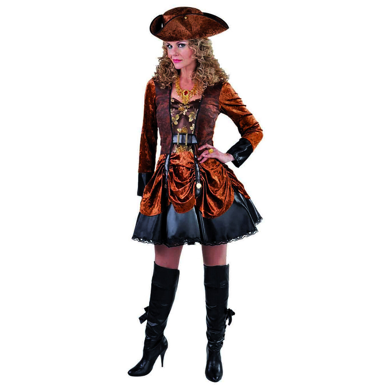 Op deze afbeelding zie je een Kostuums, van het merk Magic By Freddy's. Aristocratisch Victoriaans Steampunk Vrouw Kostuum