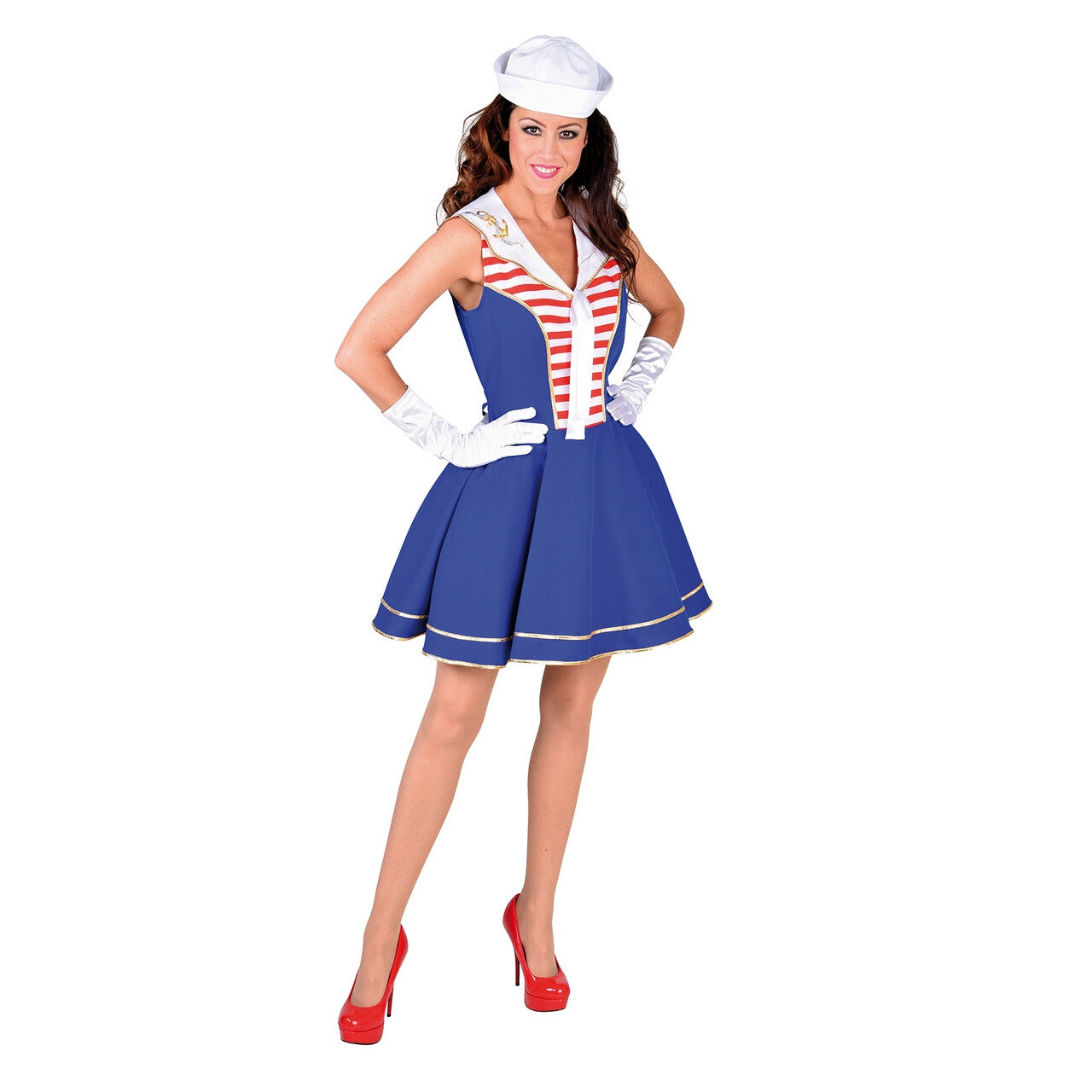 Op deze afbeelding zie je een Kostuums, van het merk Magic By Freddy's. Meisje Loos Matroos Marine Vrouw Kostuum