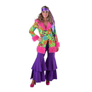 Op deze afbeelding zie je een Kostuums, van het merk Magic By Freddy's. Roze Flamingo Bont Bloemen Mantel Vrouw