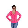 Jersey Blouse Brede Kraag Roze Vrouw