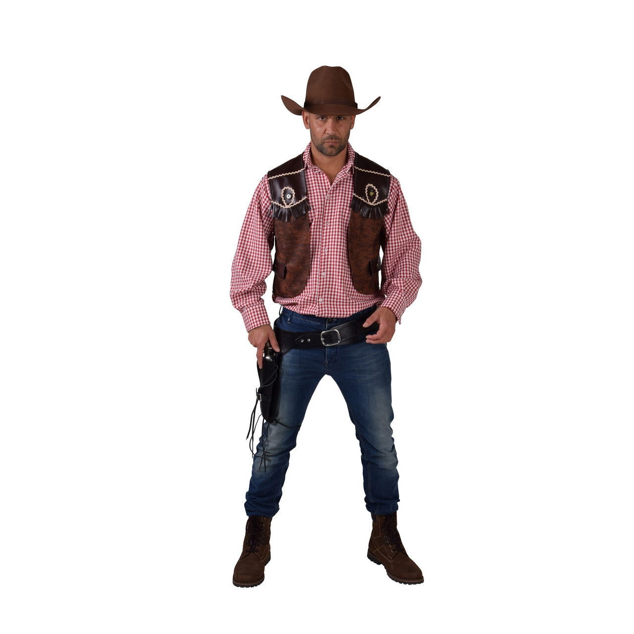 Op deze afbeelding zie je een Kostuums, van het merk Magic By Freddy's. Cowboy Vest Wide Westen Butch Man
