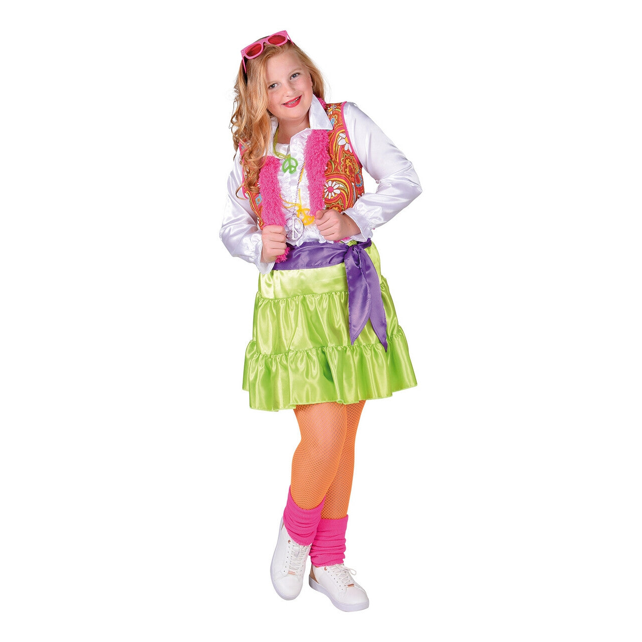 Op deze afbeelding zie je een Kostuums, van het merk Magic By Freddy's. Hippie Vestje Mooie Margrieten Meisje