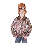 Op deze afbeelding zie je een Kostuums, van het merk Magic By Freddy's. Tandrad En Kamwiel Steampunk Blouse Jongen