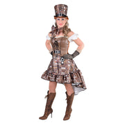 Op deze afbeelding zie je een Kostuums, van het merk Magic By Freddy's. Steampunk Vol Tandwielen En Radertjes Vrouw Kostuum