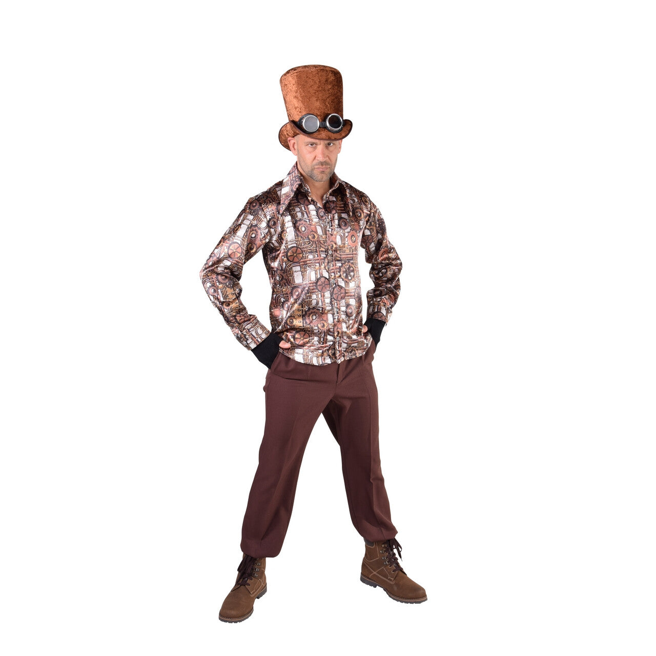 Op deze afbeelding zie je een Kostuums, van het merk Magic By Freddy's. Industrieel Glimmende Steampunk Blouse Man