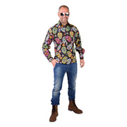 Op deze afbeelding zie je een Kostuums, van het merk Magic By Freddy's. Stijlvol Doodskoppen Dia De Los Muertos Hemd Man
