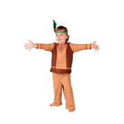 Op deze afbeelding zie je een Kostuums, van het merk Magic By Freddy's. Zoon Van Het Opperhoofd Indiaan Bruin Kind Kostuum