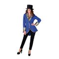 Fancy Freule Brokaat Jas Kobalt Blauw Vrouw