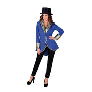 Op deze afbeelding zie je een Kostuums, van het merk Magic By Freddy's. Fancy Freule Brokaat Jas Kobalt Blauw Vrouw