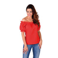 Verleidelijke Blote Schouders Blouse Rood Vrouw