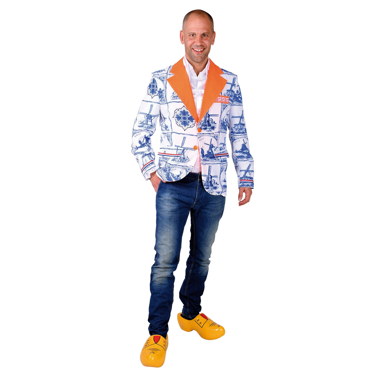 Op deze afbeelding zie je een Kostuums, van het merk Magic By Freddy's. Colbert Hup Holland Delfts Blauwe Tegels Man