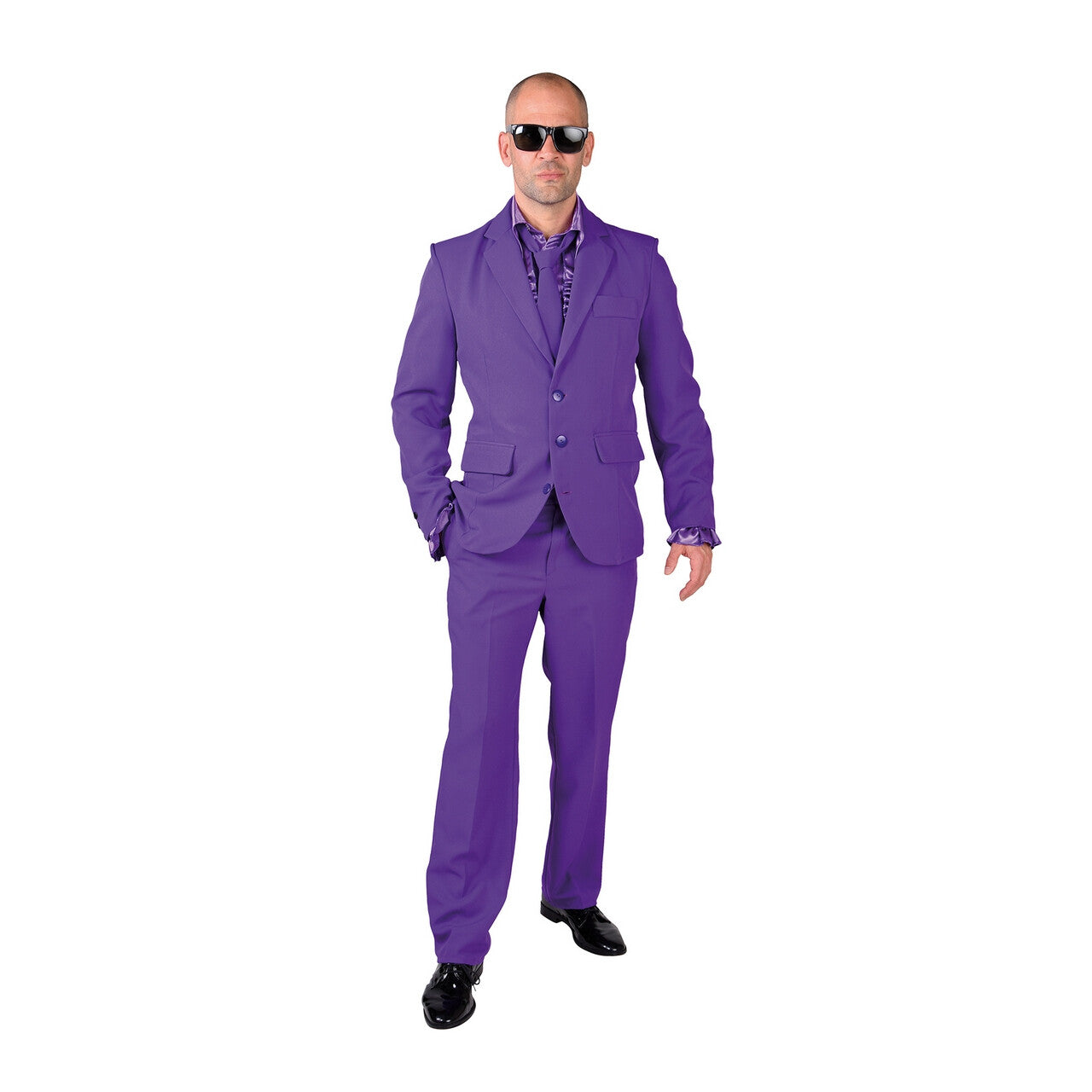 Op deze afbeelding zie je een Kostuums, van het merk Magic By Freddy's. Cool Men In Purple Man Kostuum