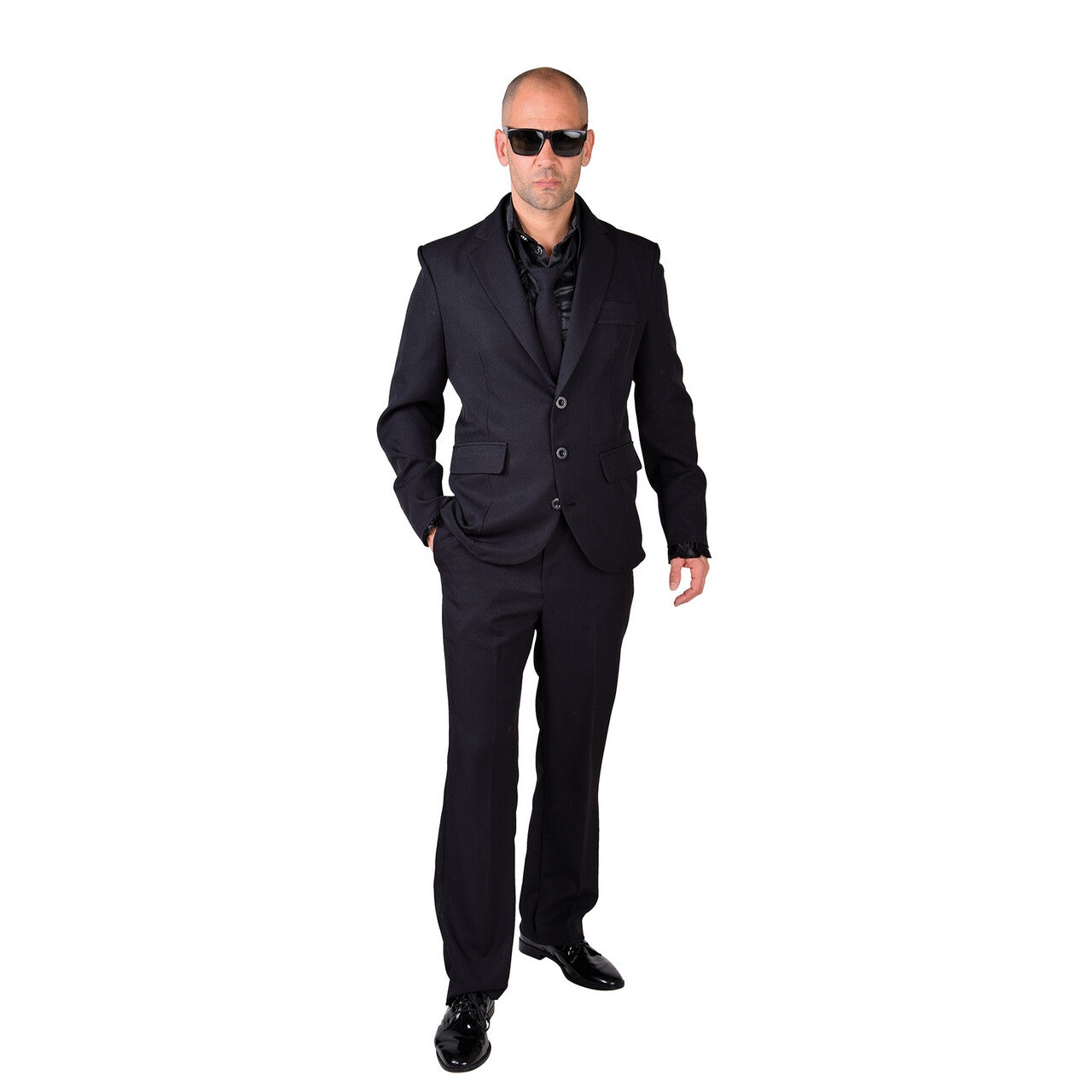 Op deze afbeelding zie je een Kostuums, van het merk Magic By Freddy's. Cool Men In Black Man Kostuum