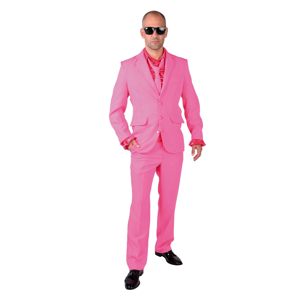 Op deze afbeelding zie je een Kostuums, van het merk Magic By Freddy's. Cool Men In Pink Man Kostuum