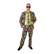 Op deze afbeelding zie je een Kostuums, van het merk Magic By Freddy's. Veelkleurige Doodshoofden Dia De Los Muertos Zwart Man Kostuum