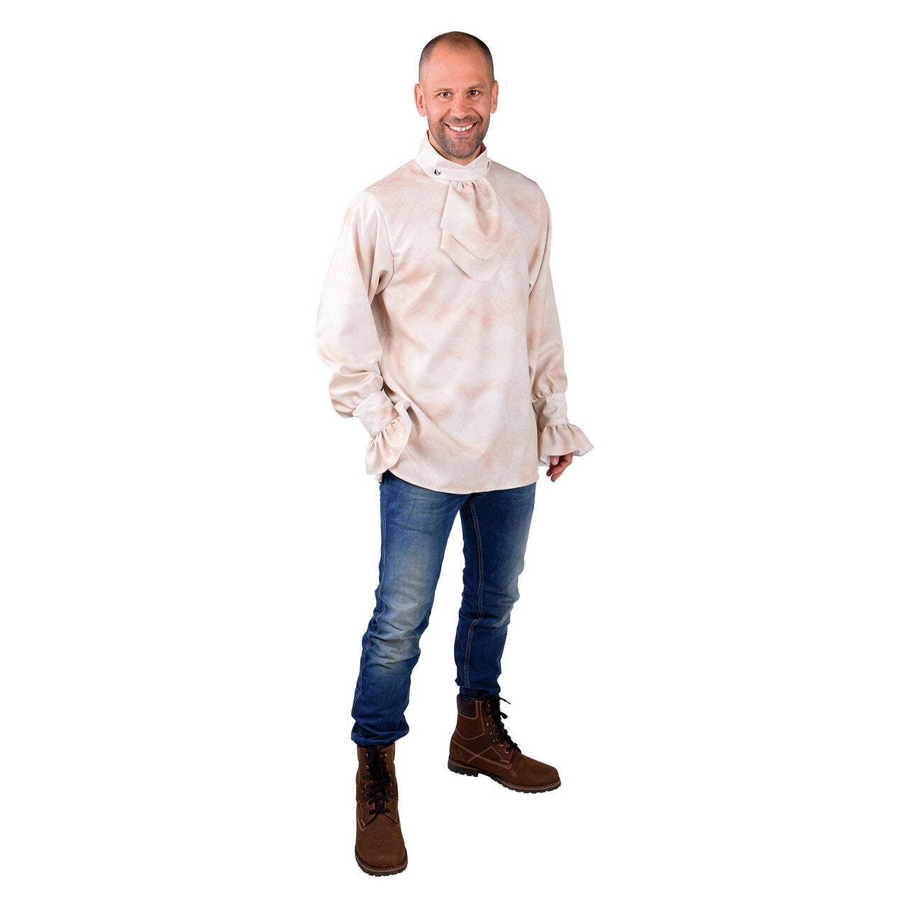 Op deze afbeelding zie je een Kostuums, van het merk Magic By Freddy's. Blouse Musketier Met Jabot Creme Man