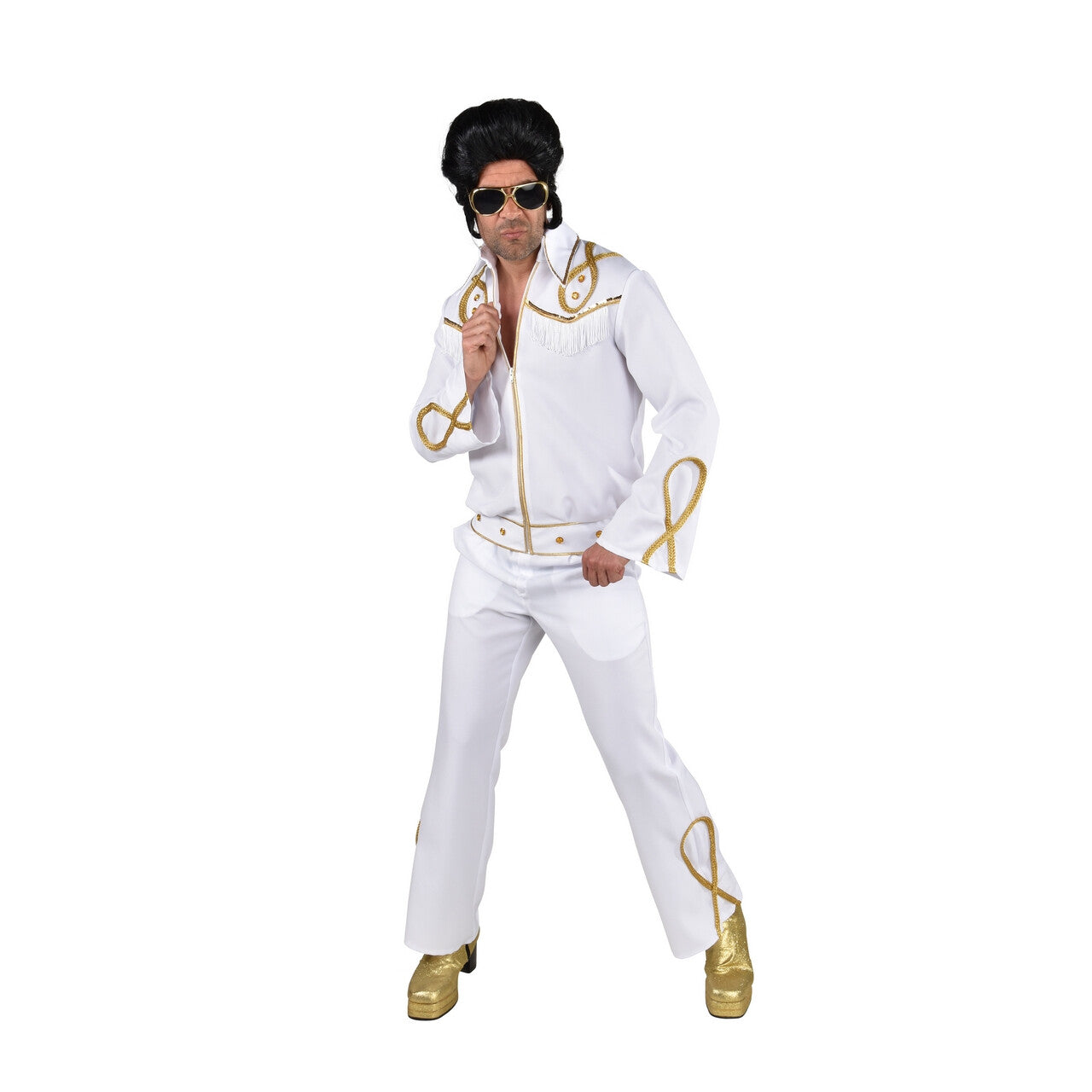 Op deze afbeelding zie je een Kostuums, van het merk Magic By Freddy's. Gouden Generatie Rock And Roll Elvis Man Kostuum