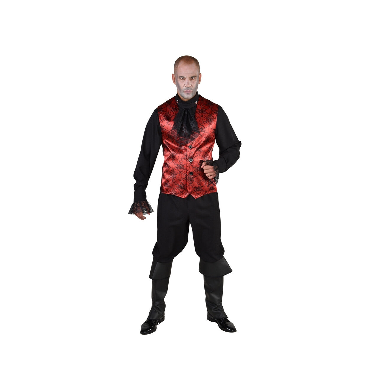 Op deze afbeelding zie je een Kostuums, van het merk Magic By Freddy's. Spinnenweb Halloween Gilet Rood Man