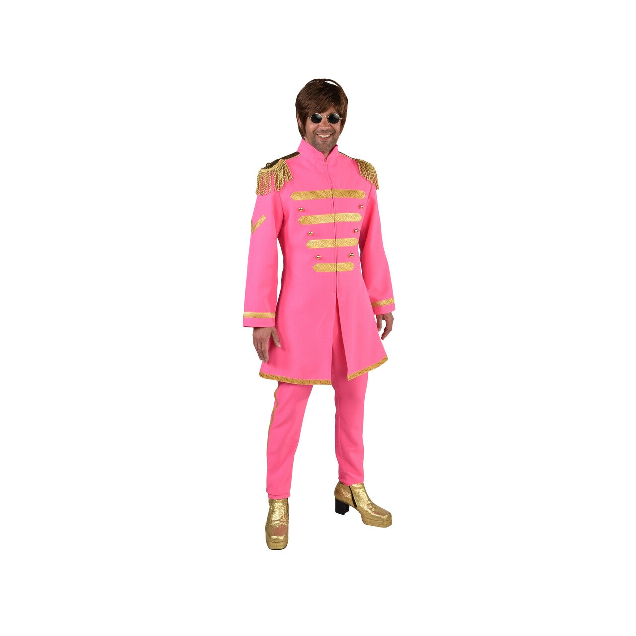 Op deze afbeelding zie je een Kostuums, van het merk Magic By Freddy's. Roze Lonely Hearts Club Beatles Man Kostuum