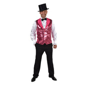 Op deze afbeelding zie je een Kostuums, van het merk Magic By Freddy's. Opvallend Roze Pailletten Vest Musical Man