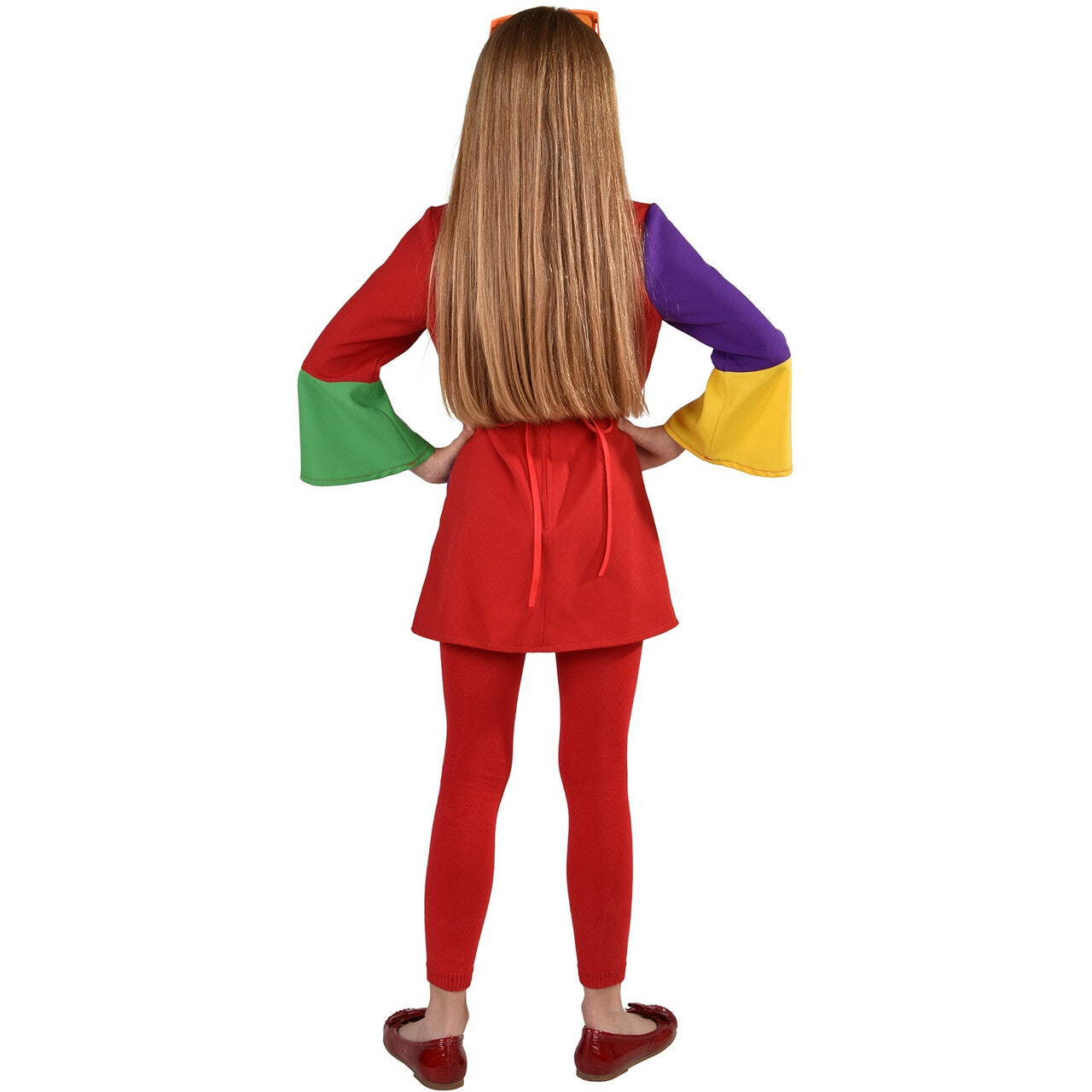 Op deze afbeelding zie je een Kostuums, van het merk Magic By Freddy's. Vrolijke Regenboog Blouse Jaren 70 Stijl Meisje Kostuum