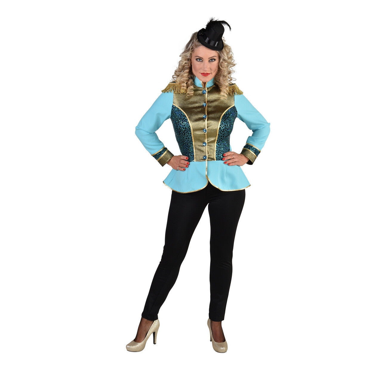 Op deze afbeelding zie je een Kostuums, van het merk Magic By Freddy's. Parmantige Uniform Jas Turquoise Vrouw
