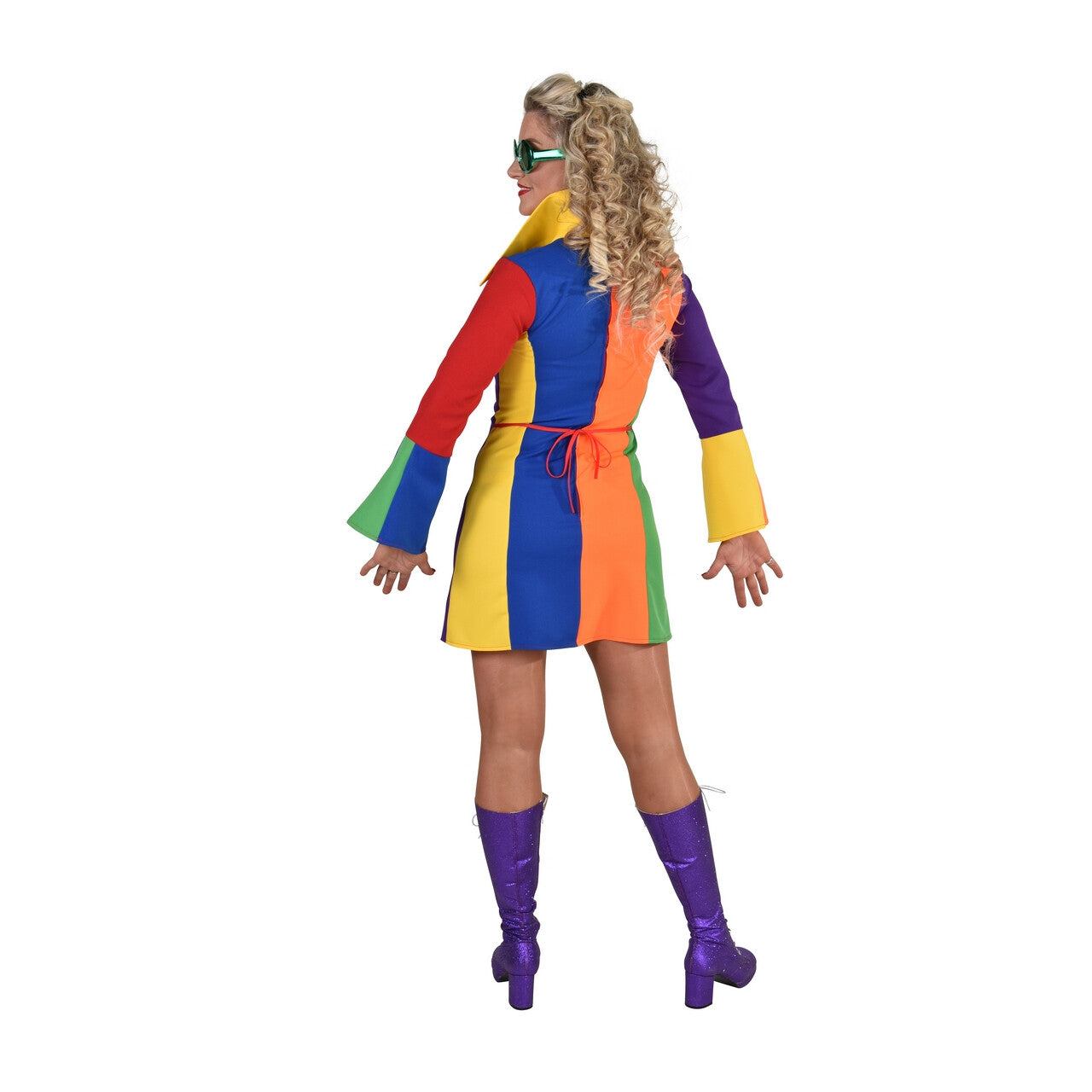 Op deze afbeelding zie je een Kostuums, van het merk Magic By Freddy's. Vrolijk Regenboog Jaren 70 Stijl Vrouw Kostuum