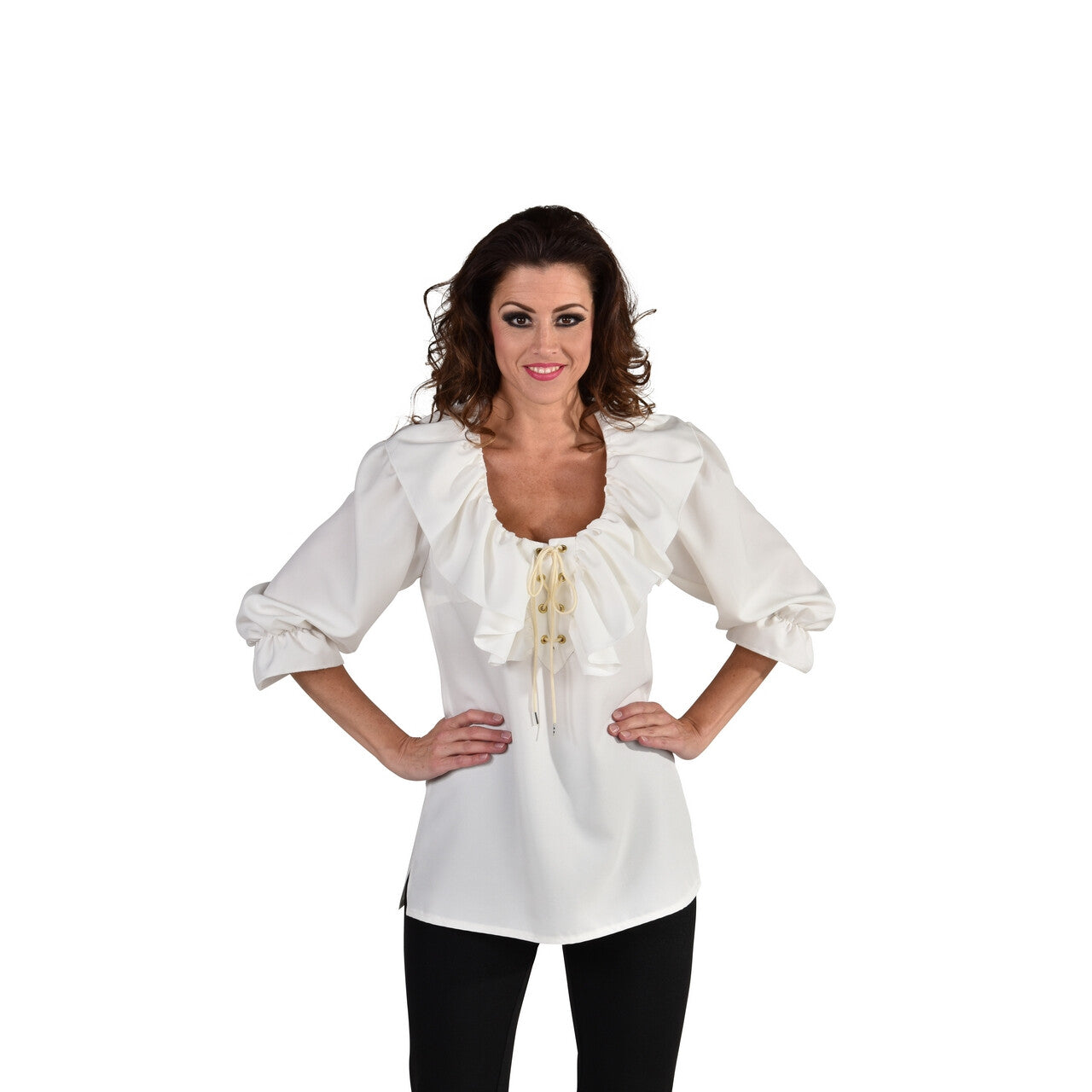 Op deze afbeelding zie je een Kostuums, van het merk Magic By Freddy's. Blouse Piraat Wind In De Zeilen Wit Vrouw
