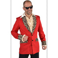 Rood Foute Pooier Rosse Buurt Colbert Met Luipaard Details Man