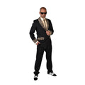 Zwart Foute Pooier Rosse Buurt Colbert Met Luipaard Details Man