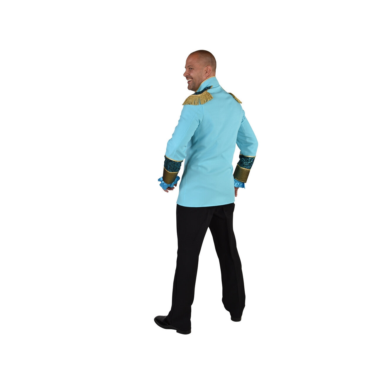 Op deze afbeelding zie je een Kostuums, van het merk Magic By Freddy's. Unieke Uniform Jas Turquoise Man